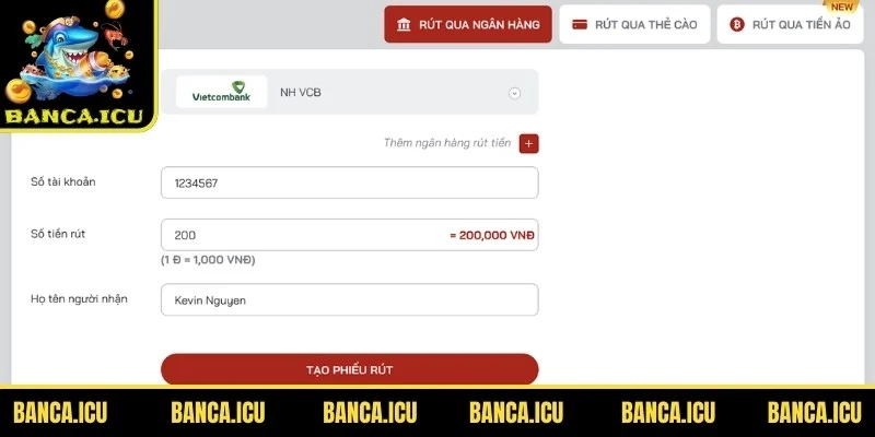 Thực hiện giao dịch nạp tiền vào nhà cái chỉ với vài bước nhanh gọn